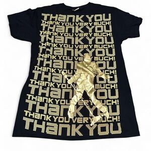 Elvis T-shirt with Gold 'Thank You Very Much' Graphic